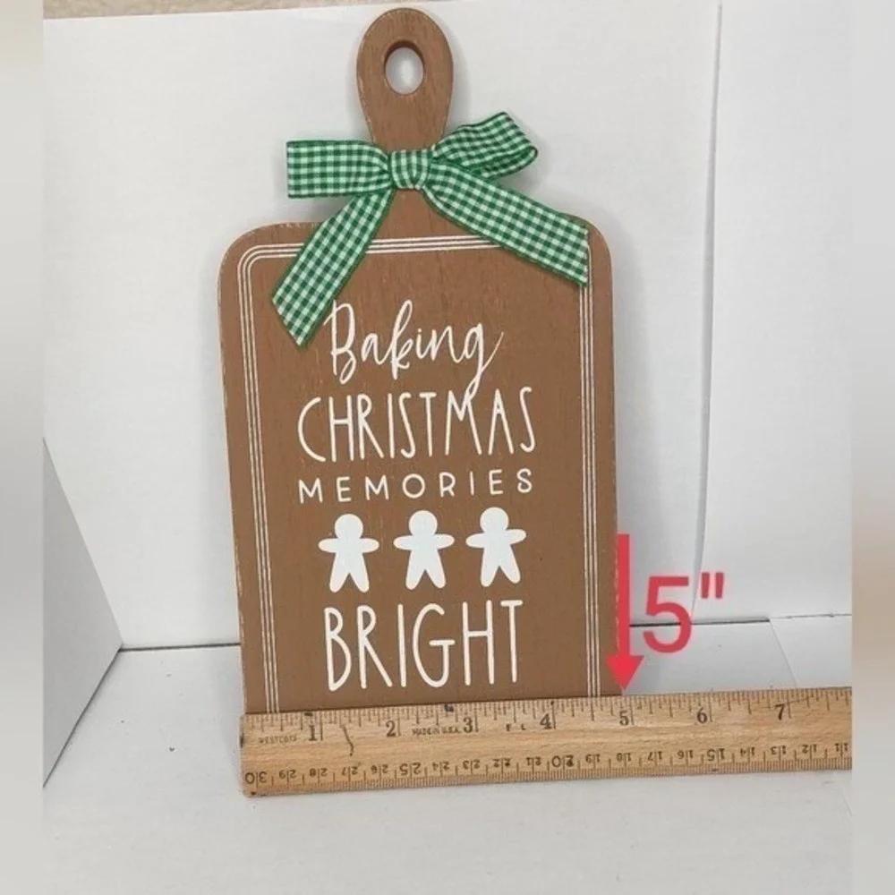 Baking Christmas Memories Bright Wood Cutting Board Christmas‎ Gingerbread Decor